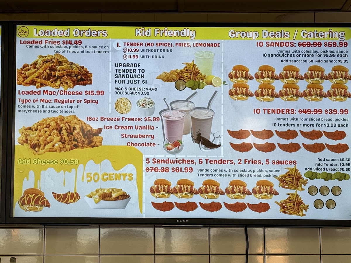B's Hot Chicken Menu - Image 2